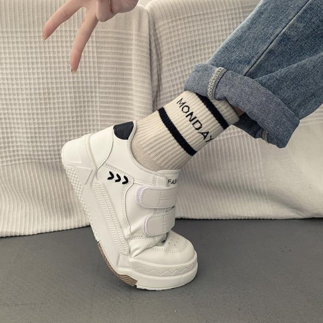 スニーカー 厚底スニーカー ベルクロ レディース美脚 送料無料 即日発送-8