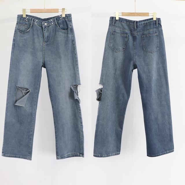 デニムパンツ ダメージ ジーンズ 春夏秋 送料無料 即日発送-2
