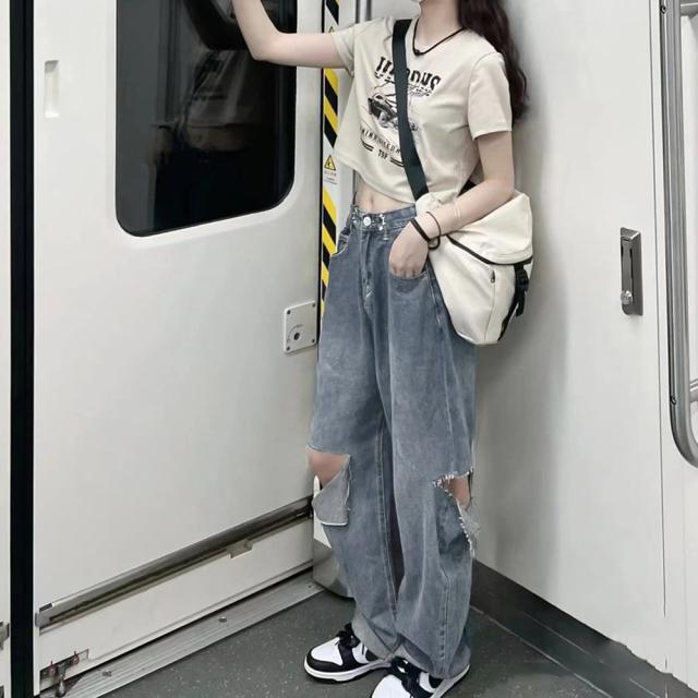 デニムパンツ ダメージ ジーンズ 春夏秋 送料無料 即日発送-7