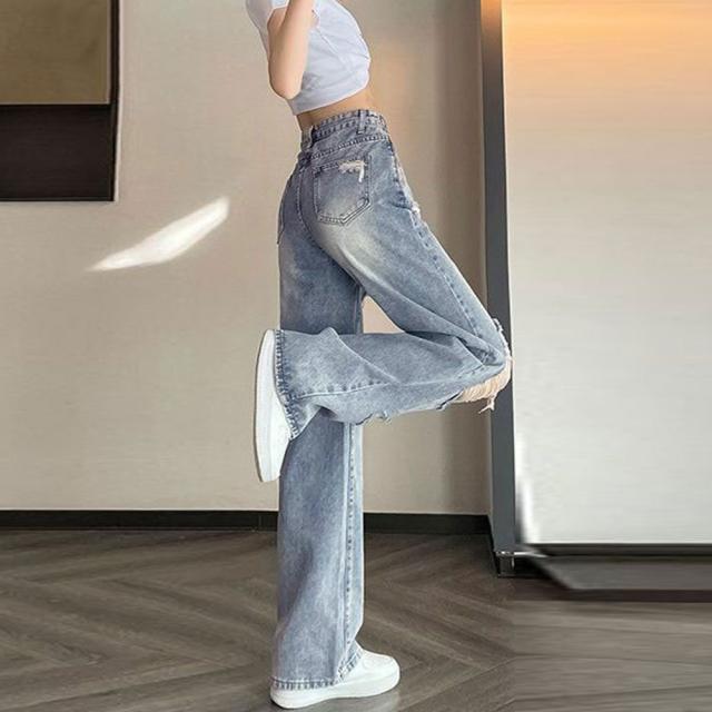 ダメージ デニムパンツ レディース着やせ SK19737153-3741 送料無料 即日発送-5