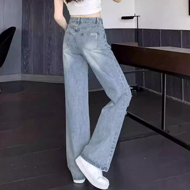 ダメージ デニムパンツ レディース着やせ SK19737153-3741 送料無料 即日発送-6