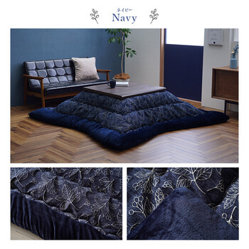 こたつ布団 約205×245cm 単品 ふっくら 日本製 北欧柄 リーフ柄 ブラン 送料無料-8