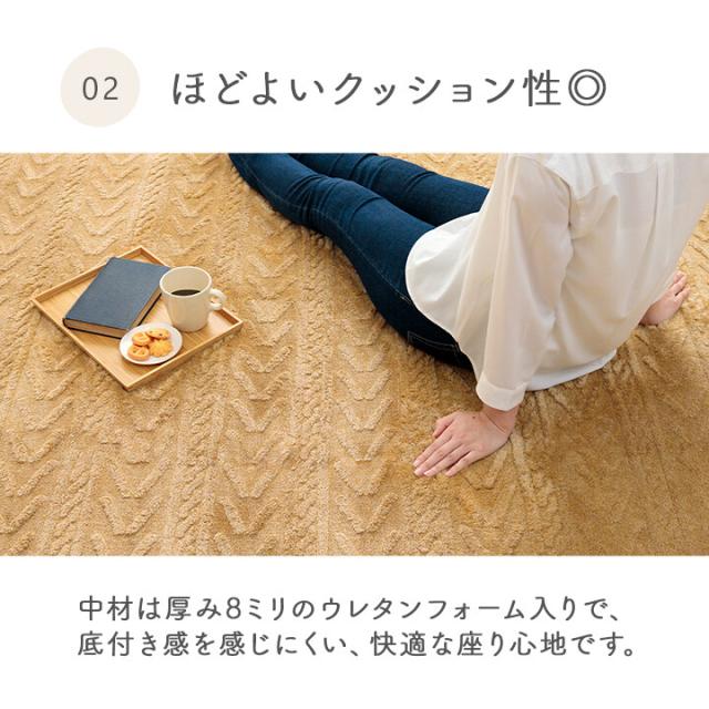 ラグ カーペット 約200×290cm 無地ラグ ボリュームラグ フランネル タッチ感 床暖房対応 アルテラ 送料無料-2