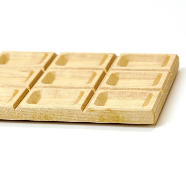 木製 板チョコ型プレート ブラウン ホワイト 日本製 送料無料-10