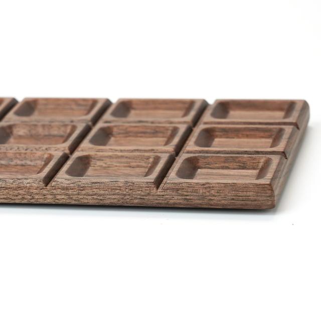 木製 板チョコ型プレート ブラウン ホワイト 日本製 送料無料-4