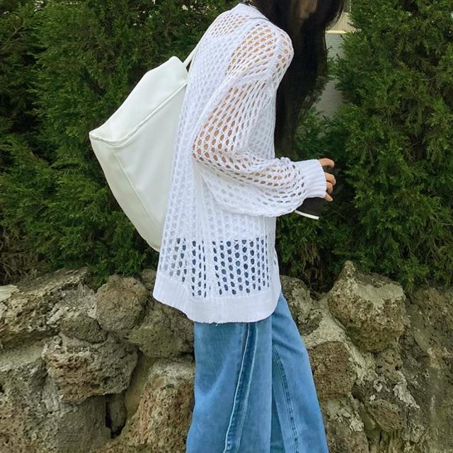 メッシュニット 透かし編みトップス 長袖 SK19802950-4657 送料無料 即日発送-5