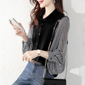 シャツブラウス 長袖 レディース 春夏秋 送料無料 即日発送-9