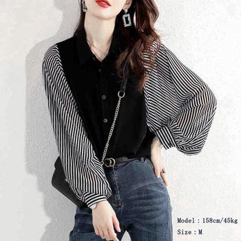 シャツブラウス 長袖 レディース 春夏秋 送料無料 即日発送-4