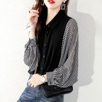 シャツブラウス 長袖 レディース 春夏秋 送料無料 即日発送-6