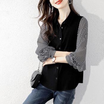 シャツブラウス 長袖 レディース 春夏秋 送料無料 即日発送-7