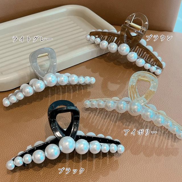 ヘアクリップ 大きめヘアアクセサリー黒 送料無料 即日発送-1