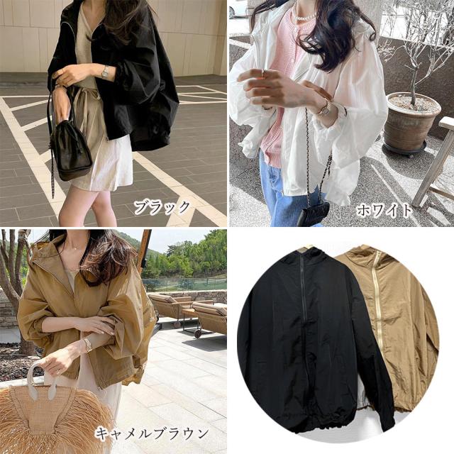 ジップパーカー長袖 紫外線UV対策 送料無料 即日発送-1