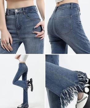 フレアパンツ デニムパンツレディース美脚 送料無料 即日発送-4