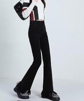 フレアパンツ デニムパンツレディース美脚 送料無料 即日発送-6