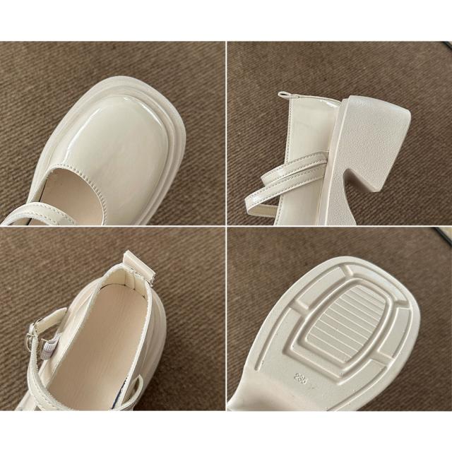 パンプス 厚底 ダブルストラップ 送料無料 即日発送-5