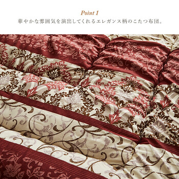 こたつ布団 掛敷セット 掛布団/205×245cm敷布団/190×240cm ふっくら 日本製 エレガンス柄 高級感 ヴィオラ 掛敷セット 送料無料-2