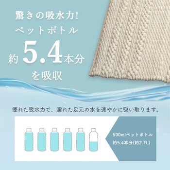 マット バスマット 約40×60cm マルチ インテリア 速乾 吸水 無地 手織り インド産 綿混 ボリューム リバティ 送料無料-3