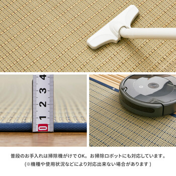 カーペット 国産い草カーペット 本間4.5畳 柄上敷き 花ござ 紋織 清涼 ブルー 江戸間 本間 1~8帖 送料無料-11