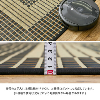 ラグ 国産い草ラグ カーペット 約261×261cm 三重織 裏貼りあり 滑りにくい加工 栄山 送料無料-6