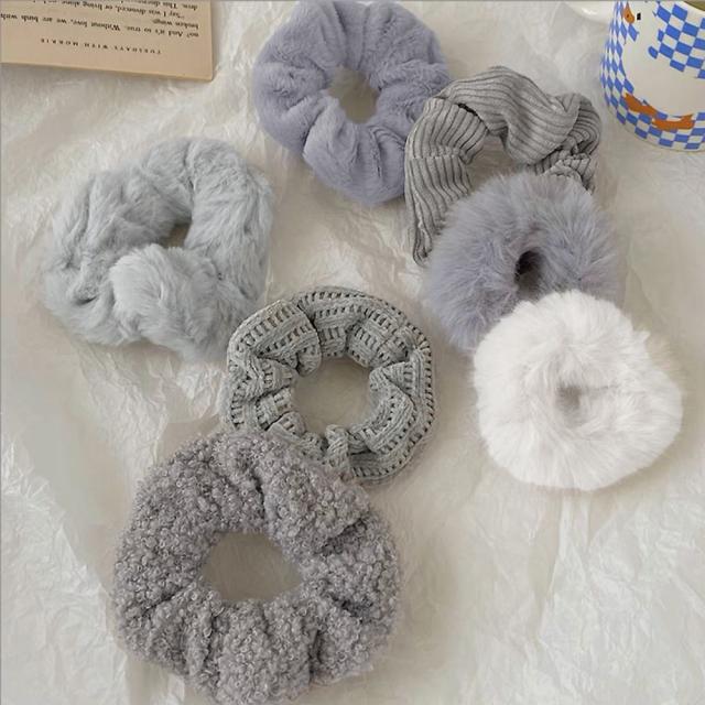 シュシュ 7本セット秋冬ヘアアクセサリー 送料無料 即日発送-9