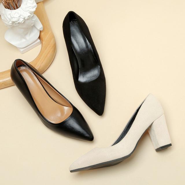 太ヒールパンプス レディース通勤 美脚 送料無料 即日発送-2