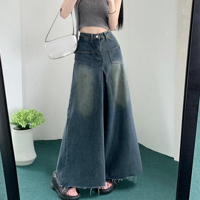 ワイドデニム レディースフレアパンツ 送料無料 即日発送-1