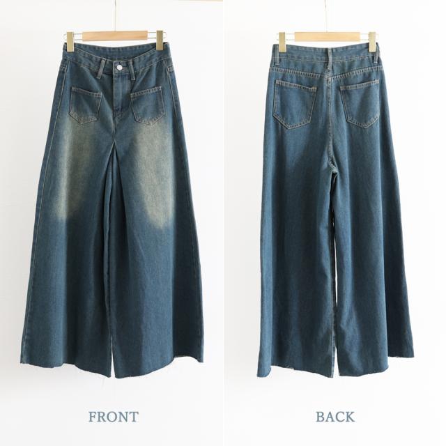 ワイドデニム レディースフレアパンツ 送料無料 即日発送-2