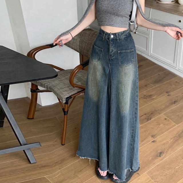 ワイドデニム レディースフレアパンツ 送料無料 即日発送-4