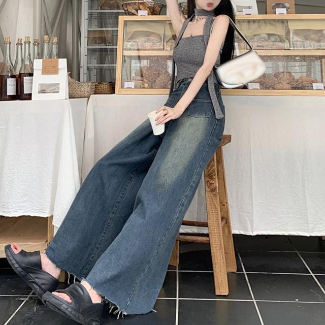 ワイドデニム レディースフレアパンツ 送料無料 即日発送-8