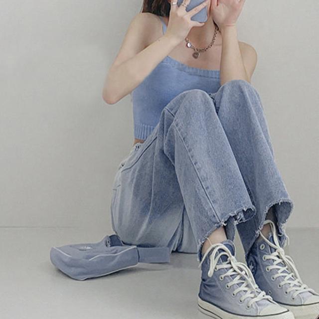 ダメージ デニムパンツ ハイウエスト SK19827337-5405 送料無料 即日発送-7