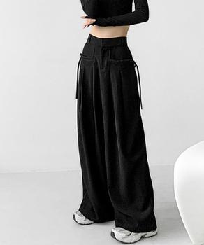 ワイドパンツ レディースハイウエスト 送料無料 即日発送-2