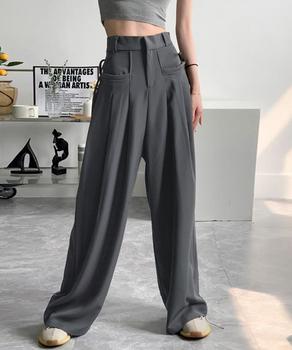 ワイドパンツ レディースハイウエスト 送料無料 即日発送-5