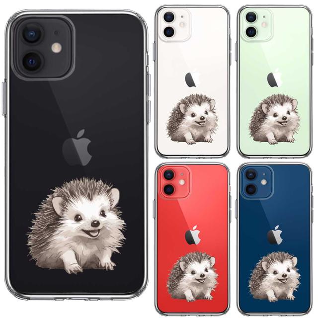 iPhone12mini ケース クリア ハリネズミ スマホケース 側面ソフト 背面ハード ハイブリッド  送料無料-1
