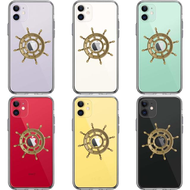 iPhone11 ケース クリア 船 舵 舵輪 ハンドル スマホケース 側面ソフト 背面ハード ハイブリッド  送料無料-1