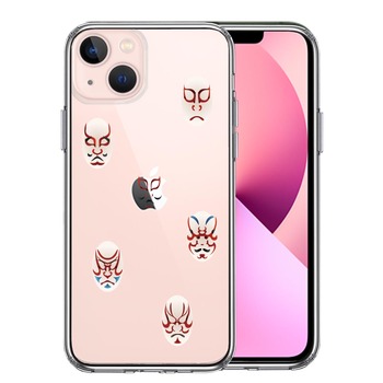iPhone13 ケース クリア 歌舞伎 隈取 くまどり スマホケース 側面ソフト 背面ハード ハイブリッド 送料無料-0