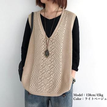 ニットベスト レディース ニットジレ秋冬 SK19846695-5583 送料無料 即日発送-5