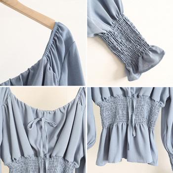 ウエストシャーリングブラウス レディース 送料無料 即日発送-9