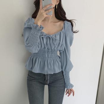 ウエストシャーリングブラウス レディース 送料無料 即日発送-2