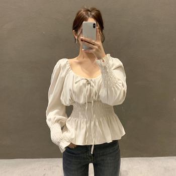 ウエストシャーリングブラウス レディース 送料無料 即日発送-5