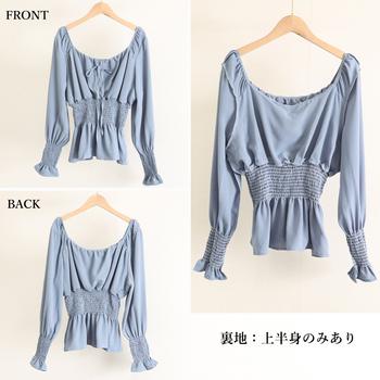 ウエストシャーリングブラウス レディース 送料無料 即日発送-8