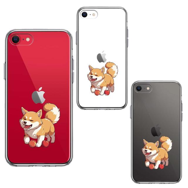 iPhoneSE ケース 第3世代 第2世代 クリア わんこ 柴犬 2 スマホケース 側面ソフト 背面ハード ハイブリッド 送料無料-1