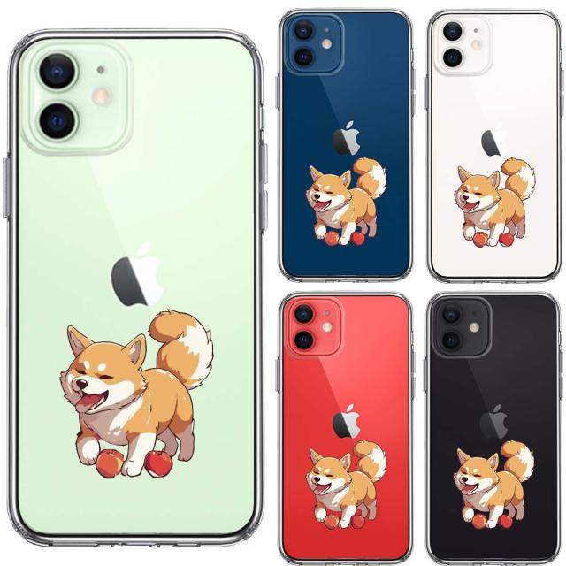 iPhone12mini ケース クリア わんこ 柴犬 2 スマホケース 側面ソフト 背面ハード ハイブリッド 送料無料-1