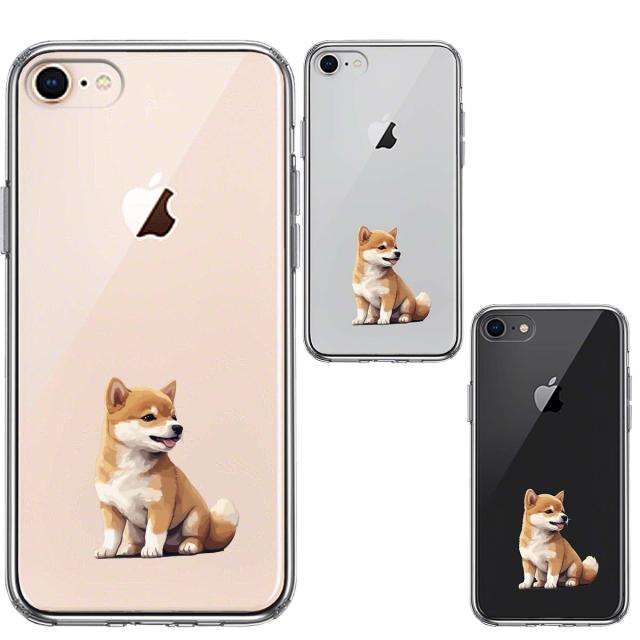 iPhone8 ケース クリア わんこ 柴犬 パピー スマホケース 側面ソフト 背面ハード ハイブリッド 送料無料-1