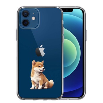 iPhone12mini ケース クリア わんこ 柴犬 パピー スマホケース 側面ソフト 背面ハード ハイブリッド 送料無料-0