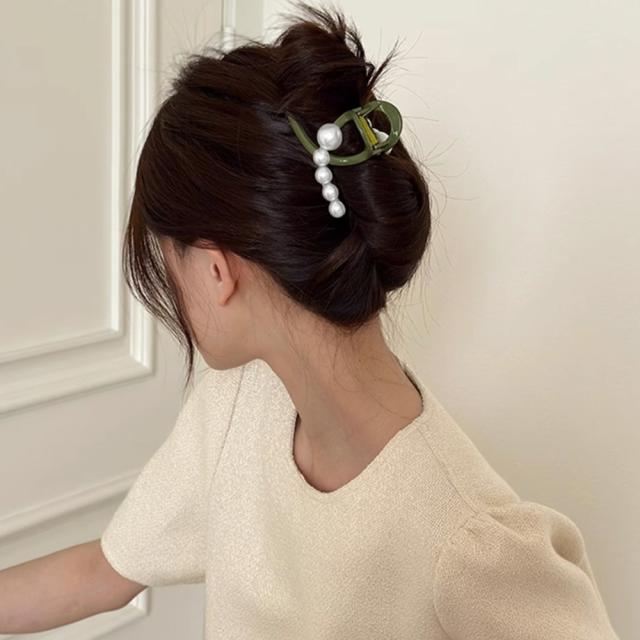 ヘアクリップ バンスクリップ パール付き 送料無料 即日発送-3
