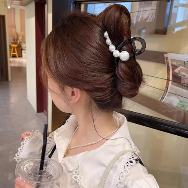 ヘアクリップ バンスクリップ パール付き 送料無料 即日発送-8