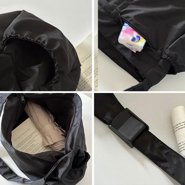 ショルダーバッグ 大容量 ナイロン 黒 送料無料 即日発送-9