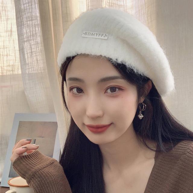 ニットベレー帽 起毛 レディース 秋冬 送料無料 即日発送-4