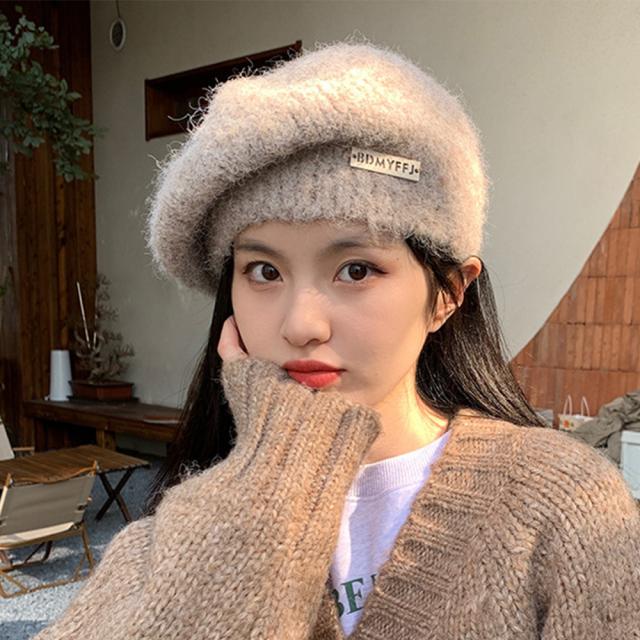 ニットベレー帽 起毛 レディース 秋冬 送料無料 即日発送-5