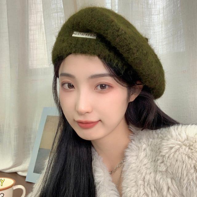 ニットベレー帽 起毛 レディース 秋冬 送料無料 即日発送-6